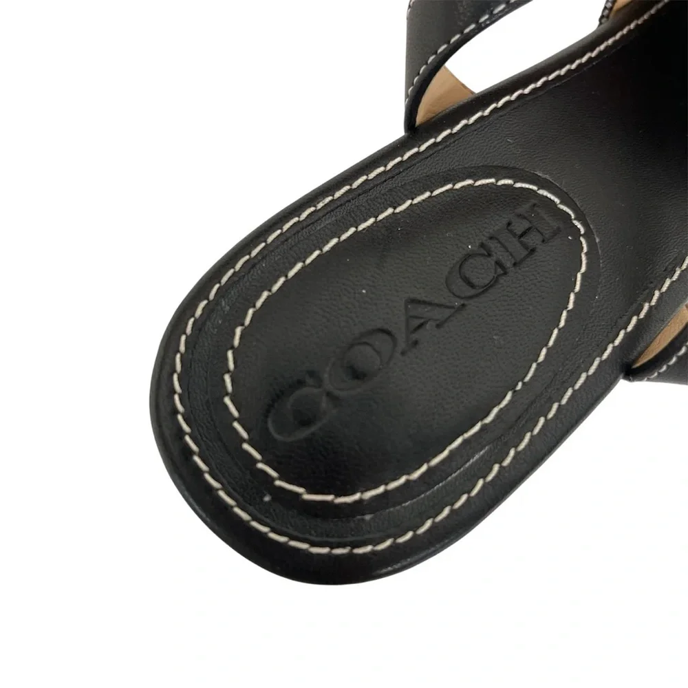 Coach Black Pointed Slingback Heels with Silver Buckle - Picture 3 of 3